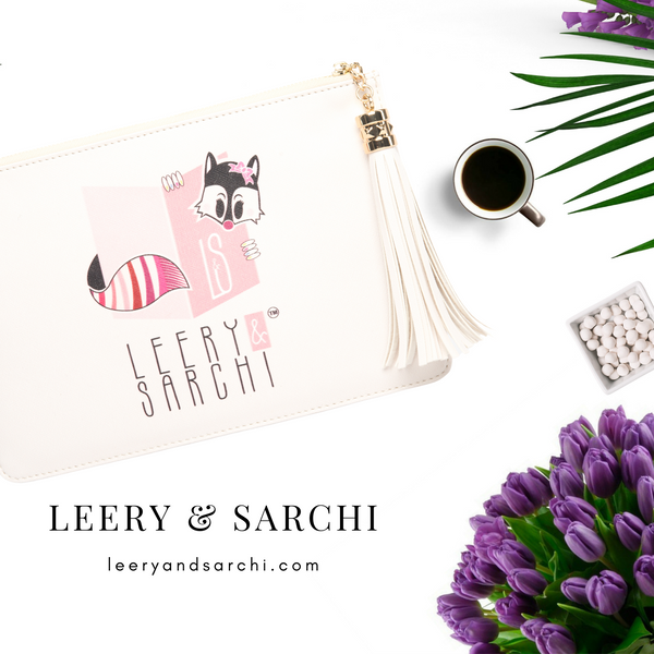 The perfect "Blooming Gorgeous" clutch, pouch, pencil case with cute fox design to keep your belongings. Dress up or down. Great for parties or gifts.