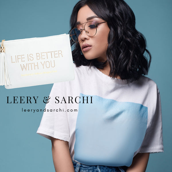 Dunsborough, Yallingup, Margaret River Region gorgeous women's "Life Is Better With You" clutch, pouch to complete your look. Clutches with messages, evening & day styles, perfect gifts.