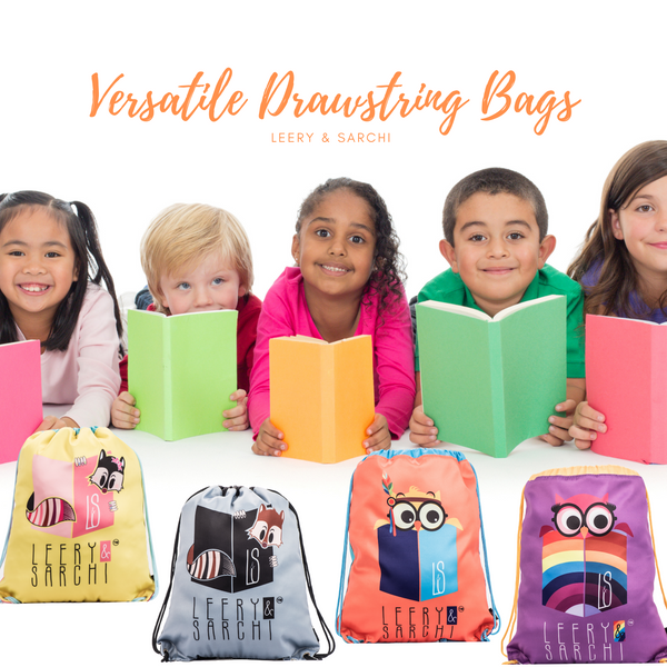 Bolsas de natación de biblioteca con cordón de búho de lectura naranja (resistentes al agua)