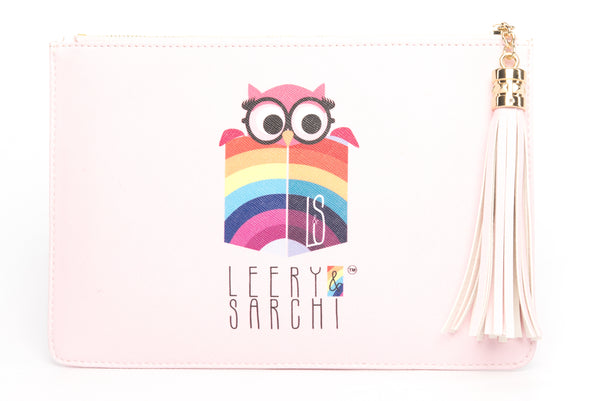 The perfect pink "Sparkle" clutch, pouch, pencil case with personality to keep your belongings. Dress up or down. Great for parties or gifts.