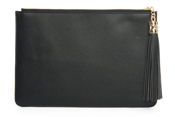 Dunsborough, Yallingup, Margaret River Region gorgeous women's black "Love Story" clutch, pouch to complete your look. Clutches with messages, evening & day styles, perfect gifts.